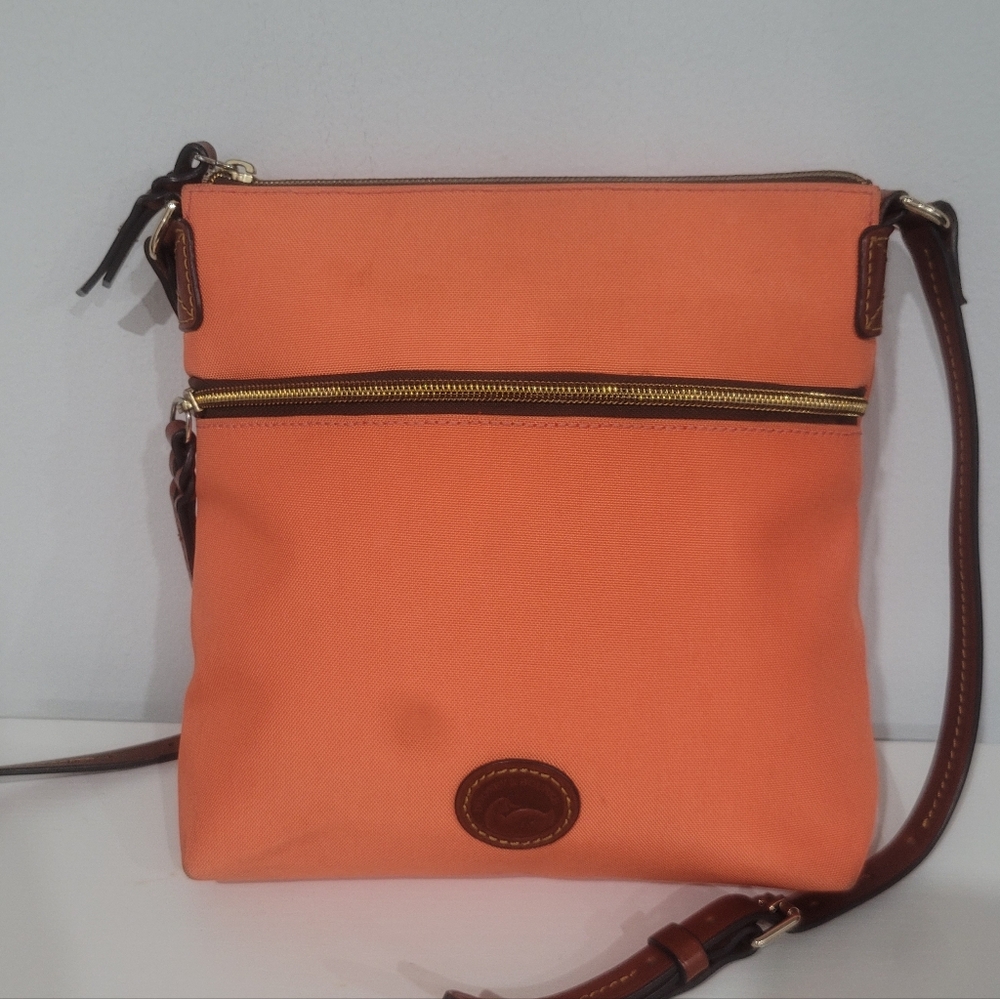 Dooney & Bourke Nylon Orange Crossbody Bag Execellent Cond